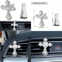 1pc Cross-Shaped Car Air Vent Fragrance Clip, Car Air Vent Decor, Cross-Shaped Car Air Conditioner Vent Fragrance, Car Decoration, Car Interior Accessories, Gift For Women - Multicolor - View 7