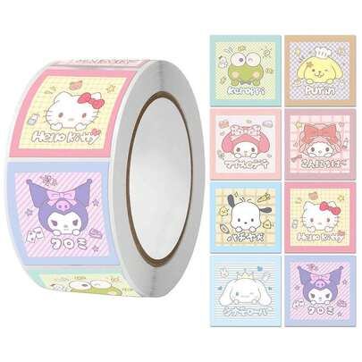 300 miếng cuộn nhãn dán hoạt hình dễ thương MINISO với các nhân vật hoạt hình phổ biến trong nhiều thiết kế vui nhộn, hoàn hảo để trang trí sổ tay, lịch, nhật ký, album ảnh và văn phòng phẩm cá nhân cho niềm vui hàng ngày và thể hiện sự sáng tạo