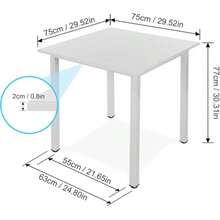 Dining Table And Chairs Set 2/4, Square Kitchen Dining Room Set Kitchen Table With 2/4 Chairs, Space Saving For Small Space Apartment, Dining Room, Kitchen, Black Table With 2/4 Chairs - Silver - View 6