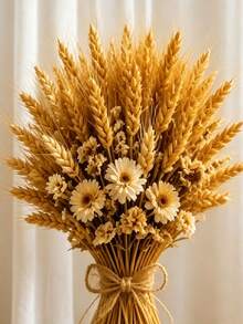 120pcs Realistic Artificial Wheat Stalks, Natural Plastic Material, Suitable For Wedding Table Decoration, Autumn Gathering, Home Decor, Store Opening, Floral Arrangement, Room Decoration And DIY Crafts - Wheat - View 4