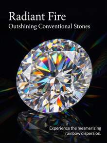 This Lab-Grown Synthetic Moissanite, With D Color And VS-VVS Clarity, Is Available As A Single 1-Carat Round-Cut Gemstone. It Is Ideal For Creating Jewelry Such As Earrings, Rings, And Necklaces. - Premium - View 4