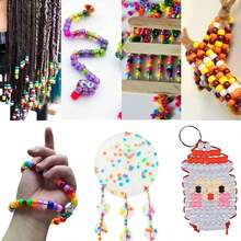 Euuztu 2400Pcs Glow In Dark Beads Bulk,20 Colors Kandi Bead Hair Braiding Friendship Bracelet Making Kandi Jewelry Chains Crafts Chirstmas Gifts (2400PCS(20Color)) - 5800個(30色) - 查看 8