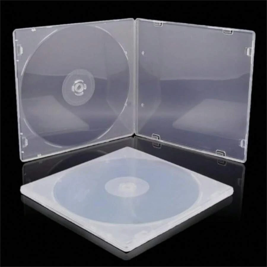 Bộ 10 hộp đựng CD mỏng 5.2mm, chất liệu nhựa PP trong suốt, dùng để đựng CD và DVD. - Xem 1