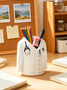 Doctor Coat Pen Holder, Cute Medical Theme Desktop Storage Box, Unique Pen And Stationery Organizer, Ideal Gift For Doctors And Medical Students, Charming Decor For Office, Clinic And Study Space, Back To School Season - B - View 11