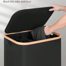 1 buah Keranjang Cucian Beroda, Keranjang Cucian Tertutup 100L dengan Kantong Cuci yang Dapat Dilepas, Keranjang Cucian Kapasitas Besar Tahan Air dengan Roda dan Pegangan Bambu, Cocok untuk Ruang Cuci - MultiWarna - View 10