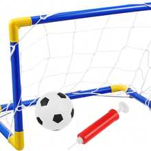 47cm Portable Plastic Football Goal, Indoor/Outdoor Sports Toy, Suitable For Children 3-12 Years Old And Adults Training, Full Body Exercise, Durable Plastic Design With Mini Football Net And Inflatable Ball, Easy Installation, Beach Game - White - View 6