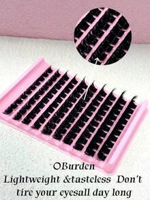 100 sợi mi giả mỏng kiểu anime D-curl, độ dài hỗn hợp 8-16mm, mi giả mềm mại và dài, thích hợp để nối mi tại nhà. - D - Xem 2