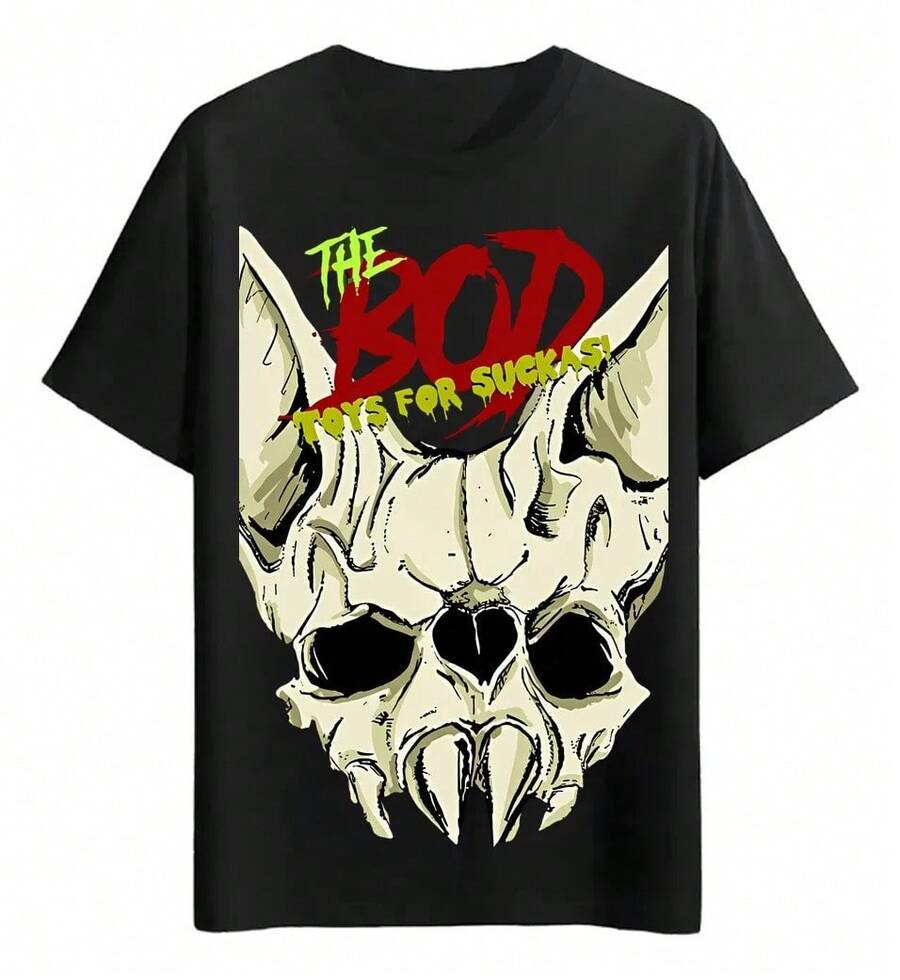 Playeras La Cabeza De Un Animal Con Texto Sobre Ella - Negro - Ver 1