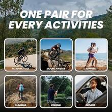 Lunettes de sport mode unisexes, idéales pour le cyclisme, l'entraînement et la compétition en plein air, y compris le vélo/la moto, la conduite, les activités de plein air, le marathon, combinant la mode et la fonctionnalité, accessoires de cyclisme, lunettes/lunettes de protection de cyclisme - Multicolore - Voir 5