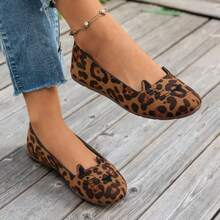 1 Pair Leopard Print Fashion Animal Flat Shoes, Suitable For Party & All Seasons - Brown - View 3