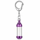 Purple Aluminum Alloy Cylindrical Glass Tube Keychain