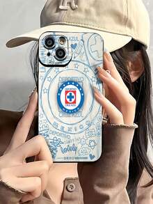 Funda para móvil con diseño de fútbol Cruz Azul. Esta elegante funda es compatible con Samsung, Apple, VIVO, OPPO, , Transsion, ,  y Honor. Fabricada en silicona TPU, ofrece protección contra golpes y caídas, además de un tacto superior. Es el regalo ideal para familiares, amigos y seres queridos, y una opción perfecta para San Valentín y Año Nuevo. - Negro - Ver 3