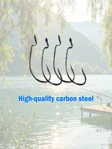 GOTURE 1 Set Folding Small Box Fishing Gear Accessories Kit - Carbon Steel + PVC Material, Glow-In-The-Dark Black & Yellow Color, Portable Storage Box, Suitable For Lakes And Rivers - Universal Curved Mouth Lure Design, Suitable For Bass/Black Bass - Multicolor - View 2