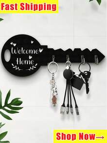 Halloween Boho Style Wooden Key Holder Wall Mount Hooks Space Saving Entryway Key Organizer Easy To Install Suitable For Home Office Living Room Kitchen Decor Rustic Vintage Design Storage Solution Functional Decorative Accessory Perfect Gift Idea - Multicolor - View 2