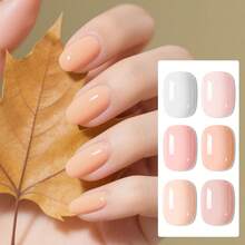 MEET ACROSS 6件組/10.3ml 裸粉色凝膠指甲油套組，不含HEMA TPO 半永久浸泡式UV凝膠指甲油，適合夏季美甲，持久、無鉛DIY美甲設計裝飾，美甲繪製凝膠指甲油，適用於沙龍與居家美甲用品 - 彩色 - 查看 2