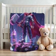 1PC Superhero All-Season Casual Blanket, Cartoon Cool S-Pider-Man Themed Sofa Air Conditioner Blanket,Cartoon Character Blanket,Camping Blanket,Present Modern Fashion Gift Suitable, For Home Bedroom Bed Sofa Office Lunch Break Cover Picnic Blanket - Nhiều màu - Xem 4