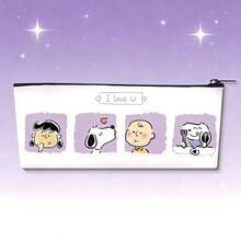 SNOOPY 1個史努比大容量筆袋，可裝筆、橡皮擦、便利貼和其他文具，多功能化妝包適合旅行，學生送給同學和朋友的完美禮物，學習帆布袋、補習袋、大容量學生書包，返校季、畢業季禮物，文件收納 - 彩色 - 查看 10