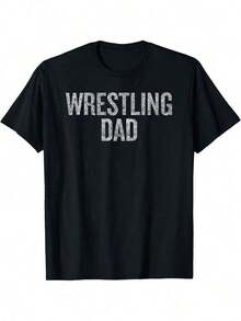 Family Fun Game T-Shirt With Fighting Dad Quote - Black - View 1