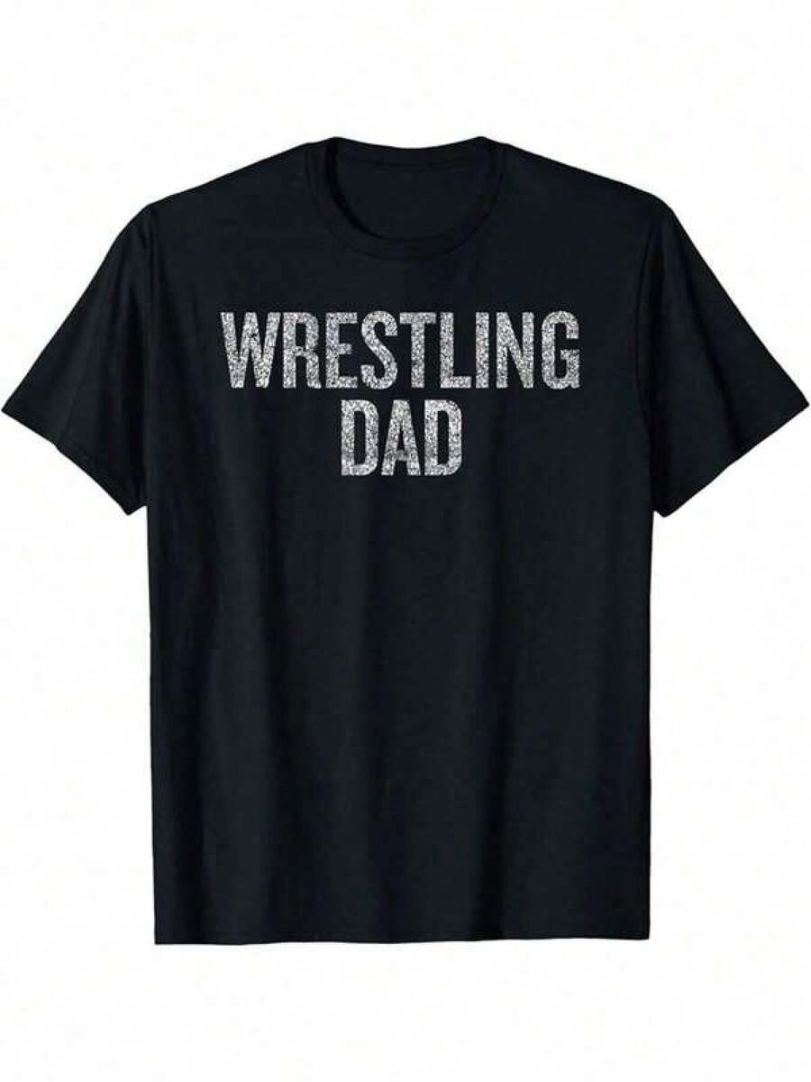 Family Fun Game T-Shirt With Fighting Dad Quote - Black - View 1