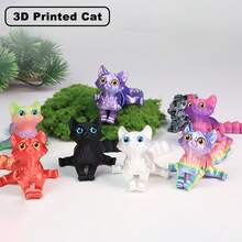 3D Printed Cat Model (Random Color), Desktop Decompression Decor, Toy, Creative Healing Gift, Multi-Scene Applicable, Birthday Gift, Room Decor - Multicolor - View 2