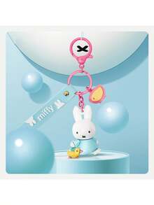 Official Authorized Miffy Soft Rubber Keychain, Minimalist Cute Style, Miffy Rabbit Character Design, Soft Rubber Pendant Charm, Exquisite Craftsmanship, Suitable For Handbags, Backpacks And Keys, Perfect For Daily Use, Travel, Birthday, Christmas - Blue - View 10