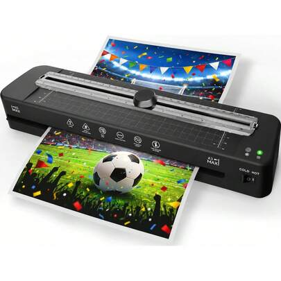 CRENOVA 13 Inch Laminator Machine - 11x17 Laminator With 50 Sheets, Cold & Thermal, Built-In Paper Cutter & Corner Rounder, A3 Laminating Machine For Classroom Home School