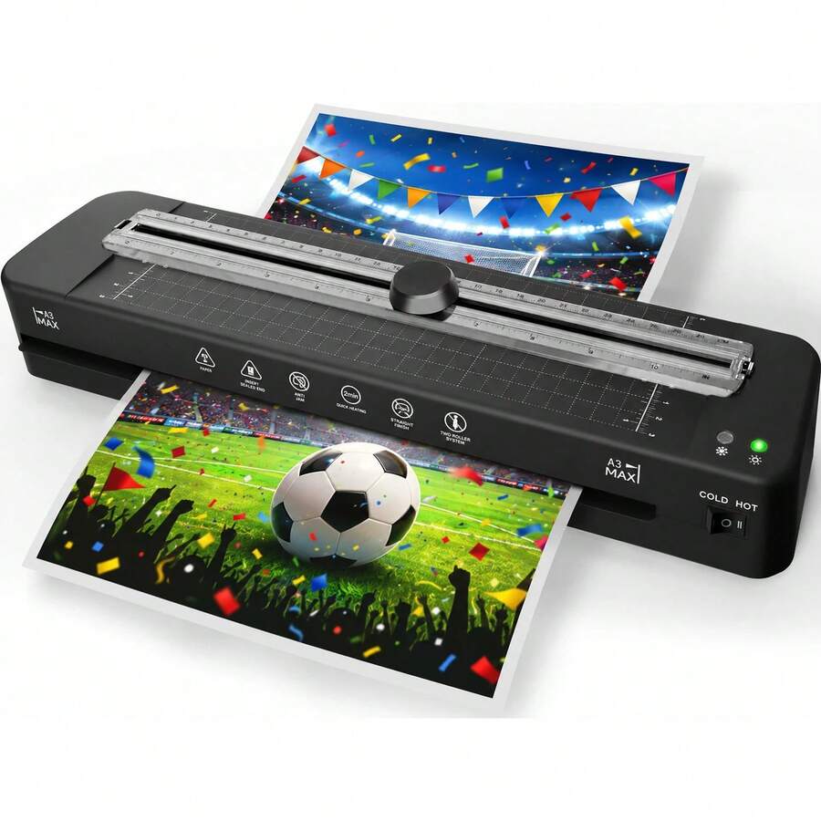 CRENOVA 13 Inch Laminator Machine - 11x17 Laminator With 50 Sheets, Cold & Thermal, Built-In Paper Cutter & Corner Rounder, A3 Laminating Machine For Classroom Home School