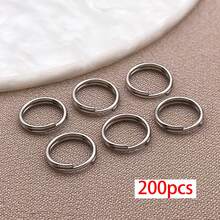 200pcs Stainless Steel Split Rings Double Loop Jump Rings Small Key Rings Round Key Chain Connectors For DIY Jewelry Bracelet Making Car Keys Ornament - Silver - View 8