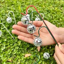 8pcs Fairy Garden Accessories - 4 Sets Miniature Garden Decor, Disco Ball Glitter Theme Mini Fairy Magic Decorations, Micro Landscape Potted Plant Stakes - Indoor & Outdoor Use - Garden Floor Planting - View 3