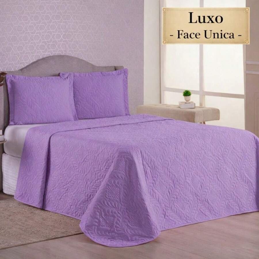 Luxury Bedspread For All Sizes + 2 Pillowcase Kit - Lots Of Elegance & Style! - Lilac - View 1