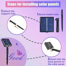 LED 鞭炮串燈,100/200/300 顆 LED 燈珠,太陽能鋰電池供電,IP65 防水,適用於花園、露營、派對、聖誕節、婚禮派對裝飾 - 8Modes - 查看 10
