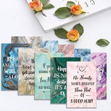 12pcs 3.2x5inch Small Inspirational Notebook Set, Paper Cover With Marble Texture & Uplifting Phrases, Mini Journals For Daily Notes & Party Favors - Inspirational - View 4