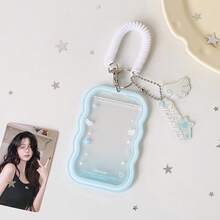 1 pieza Soporte de tarjeta acrílico con alas de ángel de 3 pulgadas, funda de exhibición de tarjeta de foto de ídolo para niñas, protector de marco de foto para estudiantes - Rectángulo - Ver 18