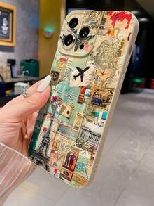 Funda de teléfono minimalista de moda con mapa de avión pintado hueco en color beige, a prueba de golpes, apta para iPhone 17, 17 Pro, 17 Pro Max, 16/11/16 Pro/16 Plus/16 Pro Max/16e/15 Pro Max/13/14/12/XS/XR/7G/8P, apta para Samsung Galaxy S25/S25 PLUS/S25 Ultra/A16/A36/A26/A56/A50/A12/A32/A52/A72/A51/A21S/A13/A14/S24/S24 PLUS/S24 Ultra/S20/S23/S22/A53/S20 FE/S21 - Multicolor - Ver 3