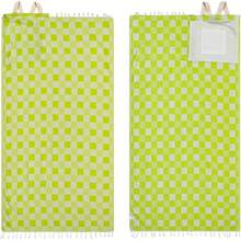 Starlit Beach Towel Bag - 2-In-1 Convertible, Quick Dry, Sand Resistant Towel With Built-In Zipper Pocket - Compact & Lightweight For Beach, Pool, Gym & Travel - Turkish Organic Cotton - Checker Lime - View 4