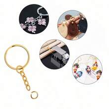 60/30Pcs 25mm Key Rings Chains Key Holders Accessories For Bags, Phones, Pets & More Gift Souvenir Car Accessories Bag Charm School Cute Goth Y2k - Gold - View 2