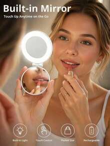 Rechargeable MagSafe LED Phone Selfie Ring Light Accessory With Mirror, Adjustable Brightness, Suitable For IPhone Smartphones Live Streaming/Photography/Video Conferencing - One Size - View 6