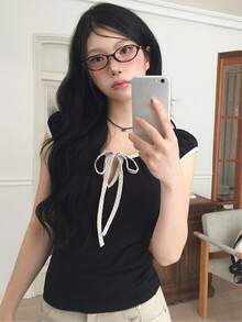 Women Tops - Black - View 4