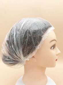 100pcs Disposable Transparent Hair Dyeing Cap, Extra Large & Thick, 9.45inch - A - View 3