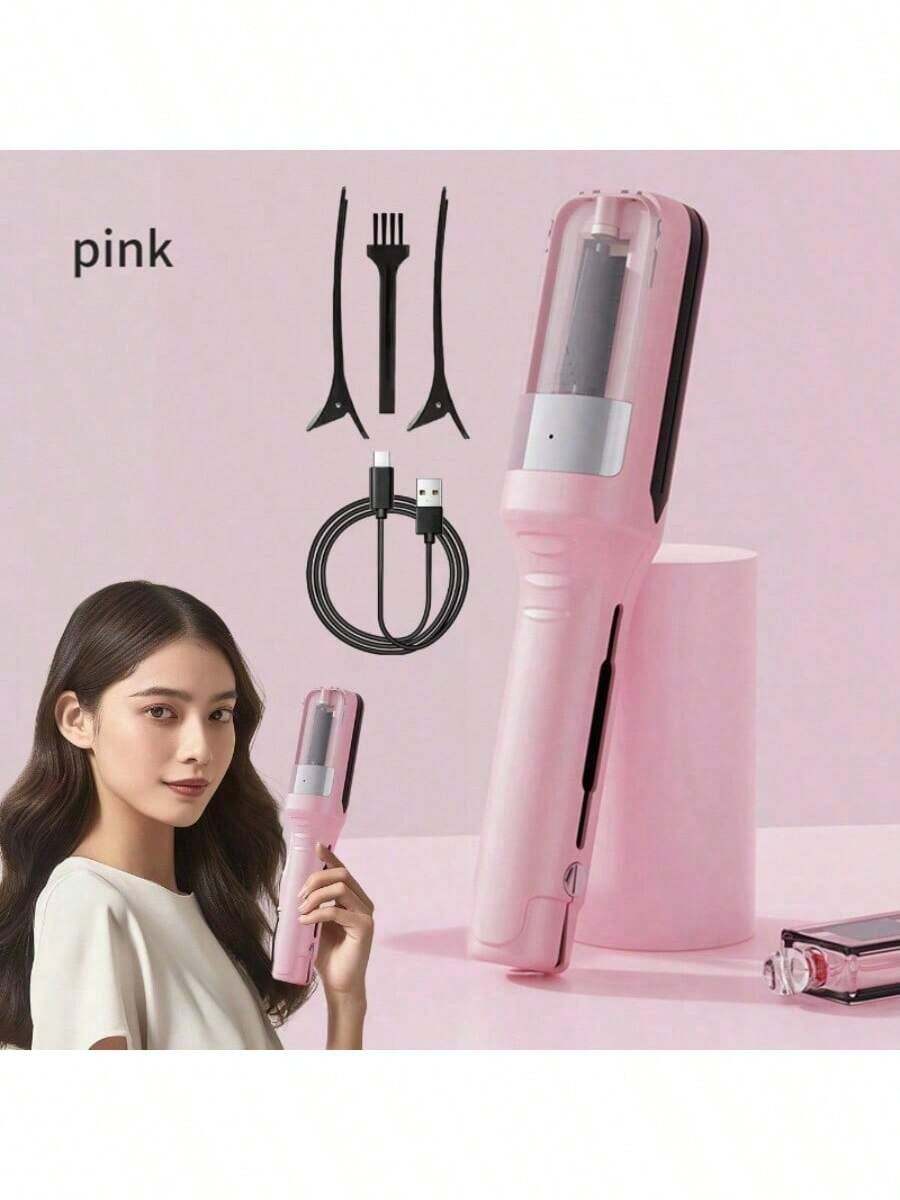 Hair Split Trimmer, Rechargeable Hair Trimmer, Automatic Hair Split Removal Trimmer, Suitable For Split Ends, Hair Tip Care And Maintenance, Portable Electric Automatic Hair Clipper, Suitable For Home Use As A Gift,Best Mother's Day And Valentine's Day Gifts. - 淺粉色 - 查看 1