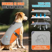 Dog Cooling Vest With Ice Packs, Summer Pet Evaporative Cooling Vest, Adjustable Pet Cooling Shirt With D-Ring, Suitable For Large, Medium And Small Dogs - Multicolor - View 11