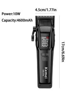 Kemei 男士理髮器 專業理髮器 USB充電式 男士電動理髮器 頭髮與鬍鬚修剪器 無線理髮器 專業理髮師使用 男士禮物 - 黑色 - 查看 7