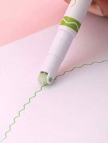 6pcs Wave & Curve Design Journal Marker Pens, Suitable For Journal And Drawing Back To School - Sets - View 6