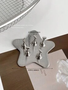 3D Stainless Steel Magnetic Rectangular Nail Art Practice Holder With Soft Pad, No Hole Limitation, Free Placement, Includes Magnetic Alloy Colored Pieces, Nail Art DIY Accessory, Photography Display Props - Multicolor - View 19