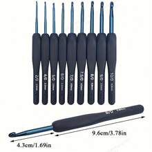Minimalist Ergonomic Crochet Hook Set, Full Set Of Soft Handle Knitting Needles + PU Leather Storage Bag, Includes Sewing Accessories (Random Color, Not Limited To Shown In Image), Suitable For Beginners & DIY Projects, Perfect For Sewing, Knitting Scarves, Hats And Other DIY Projects - Crochet Set - View 5
