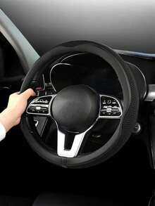Universal Car Steering Wheel Cover, Made Of Microfiber Leather Material, Breathable And Anti-Slip, Suitable For All Seasons, Multiple Colors Available - A - View 3