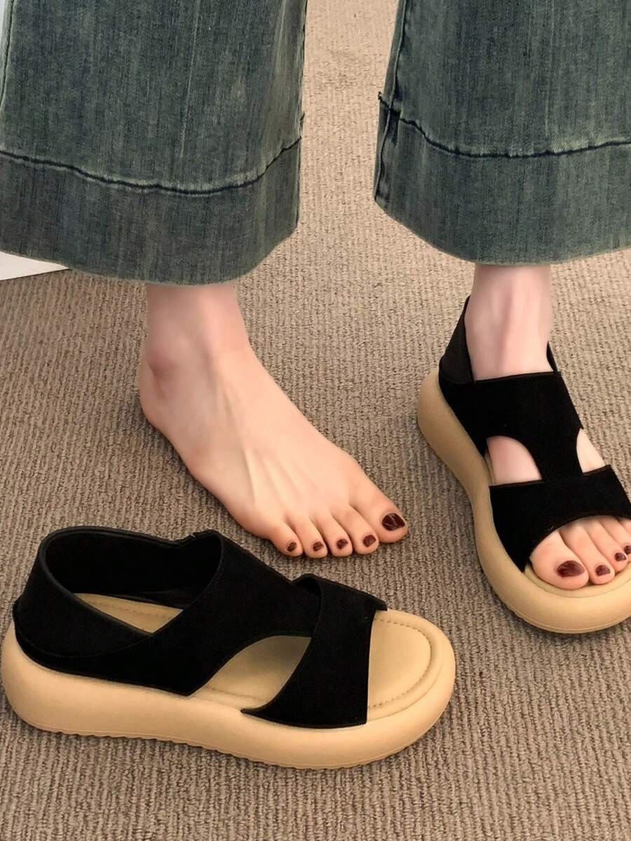 Women Flat Sandals - Black - View 1