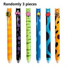 6pcs Cat Themed Erasable Ballpoint Pen Set, Retractable Design With 0.7mm Blue Ink Refill, Smooth Writing And Easy To Erase, Perfect Gift For School And Office Use - Multicolor - View 11
