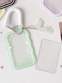 1 PC Small Wing Card Holder, Student Ripple Three Inch Storage Set, Star Chasing Small Card Display Set Pendant - Multicolor - View 7