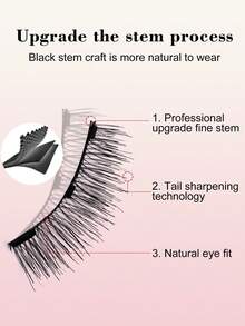 1 Box Reusable Natural Style Glue-Free Magnetic False Eyelashes, Soft Magnetic Lashes, Easy To Apply And Remove - View 5
